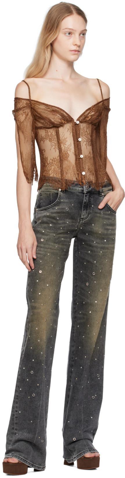 AMINA MUADDI Dalida Square-toed High-heeled Sandals In Brown