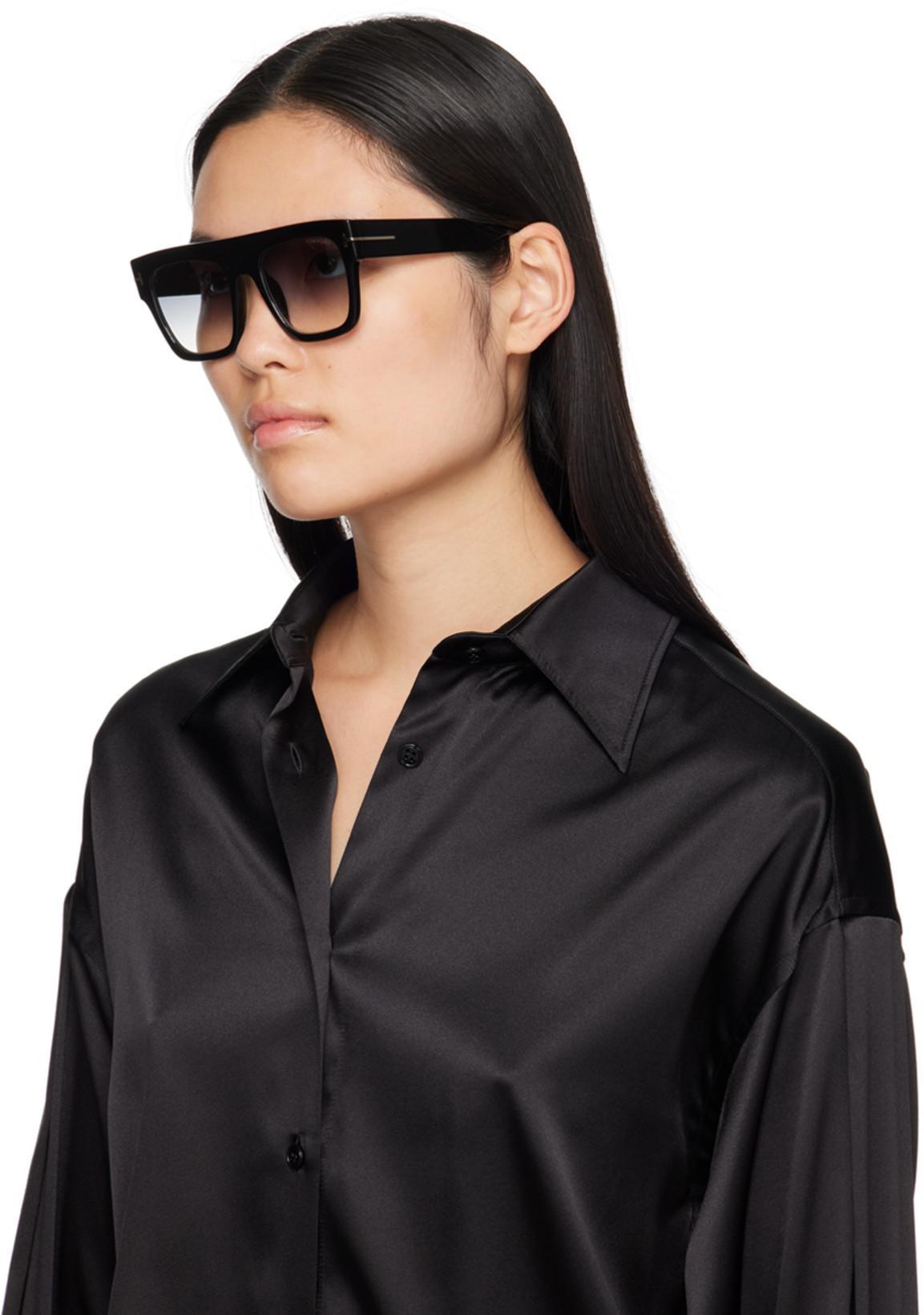 TOM FORD Stretch Silk Satin Relaxed Fit Shirt Clothing In Black