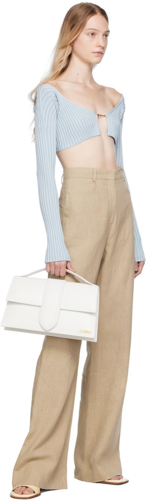 JACQUEMUS Blue Le Chouchou 'la Maille Pralu' Cardigan In 321 Light Blue 2