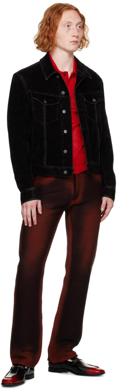 FERRAGAMO Red Spread Collar Polo