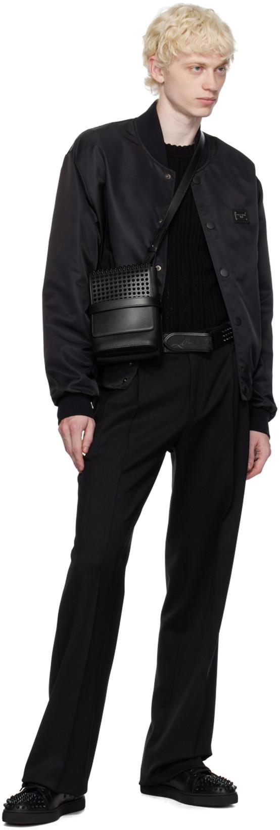 CHRISTIAN LOUBOUTIN Louis Junior Spikes Cap-toe Leather Sneakers In Black