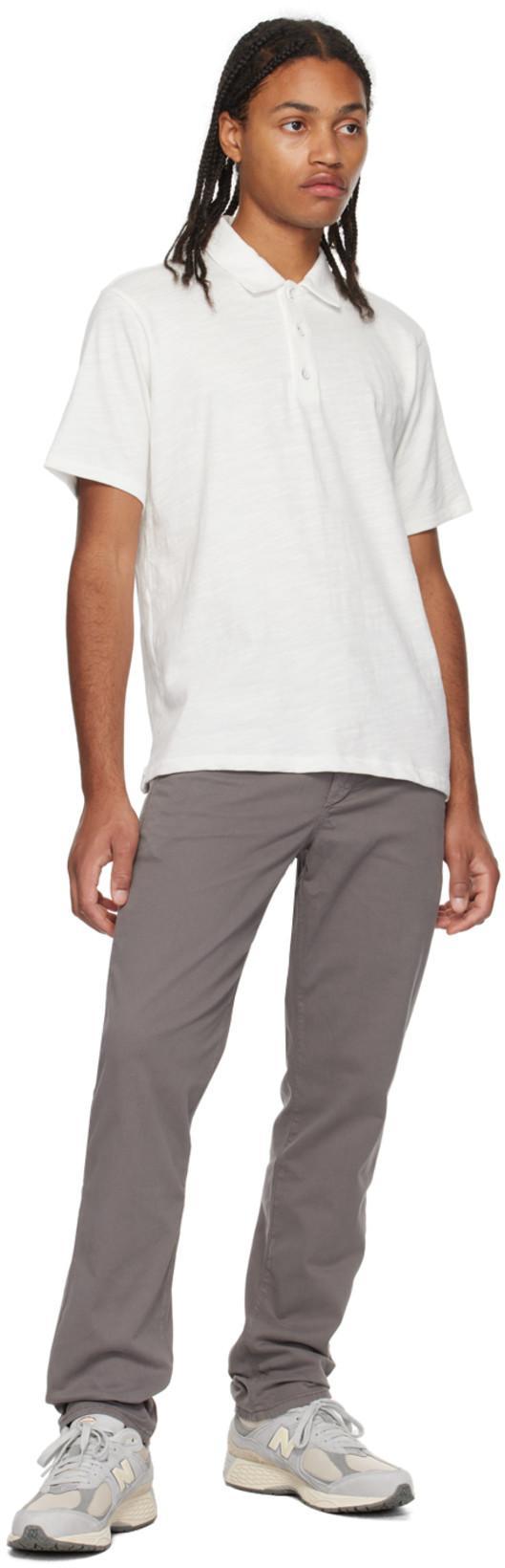 RAG & BONE Classic Flame Slub Cotton Polo Shirt In White