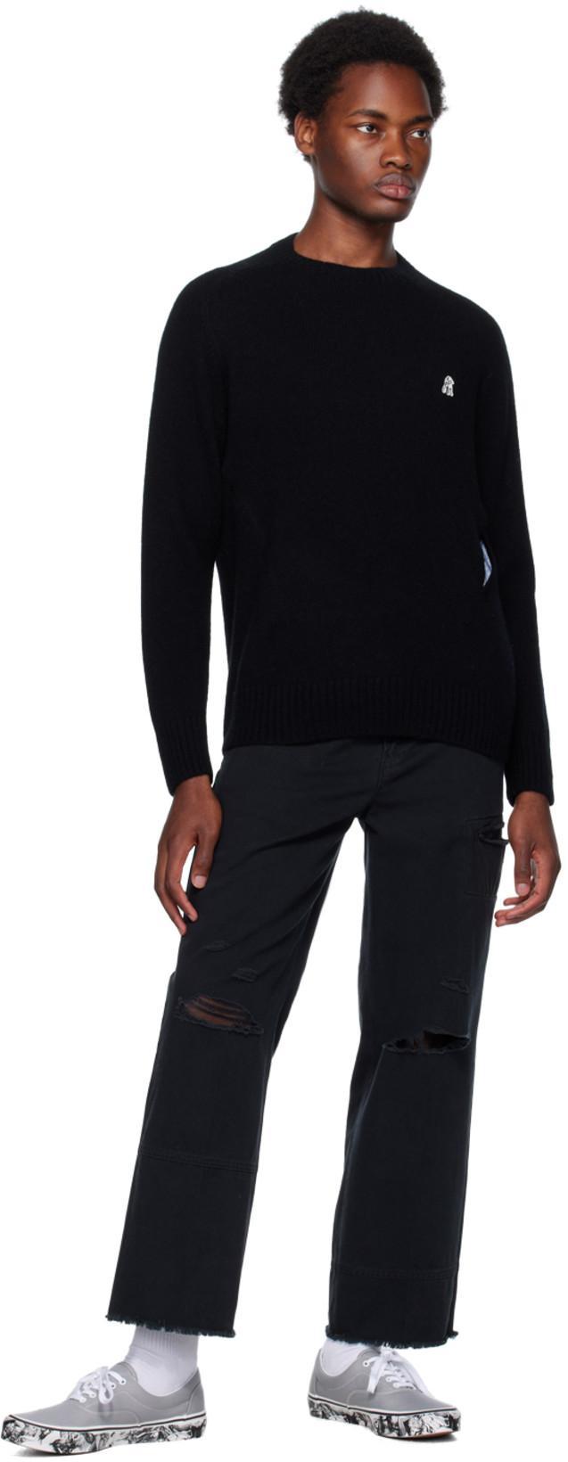 THE SHEPHERD UNDERCOVER Black Embroidered Sweater