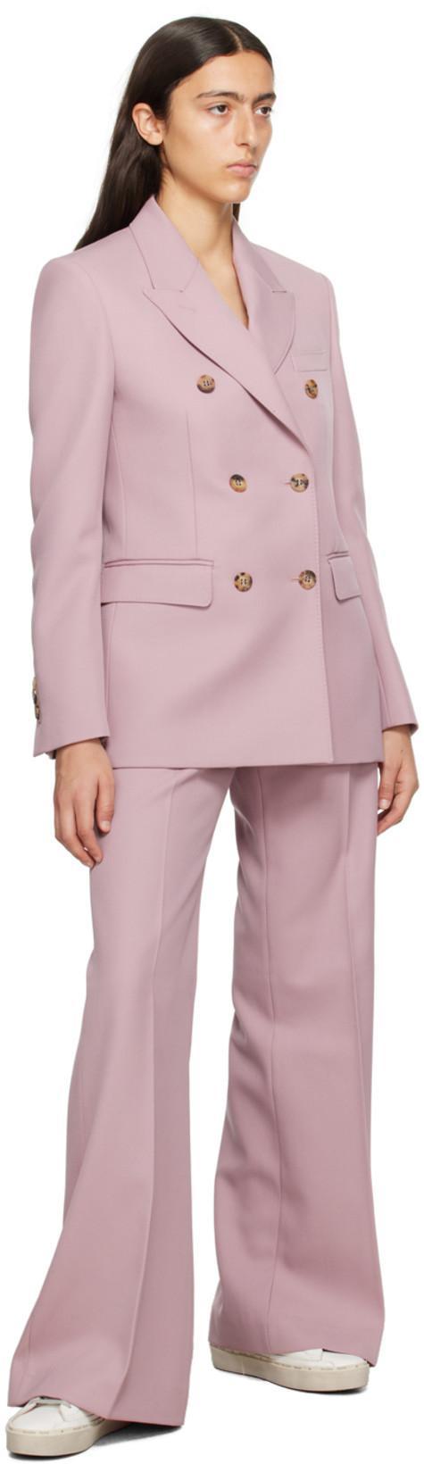 GOLDEN GOOSE Light Pink Double-breasted Wool Jacket