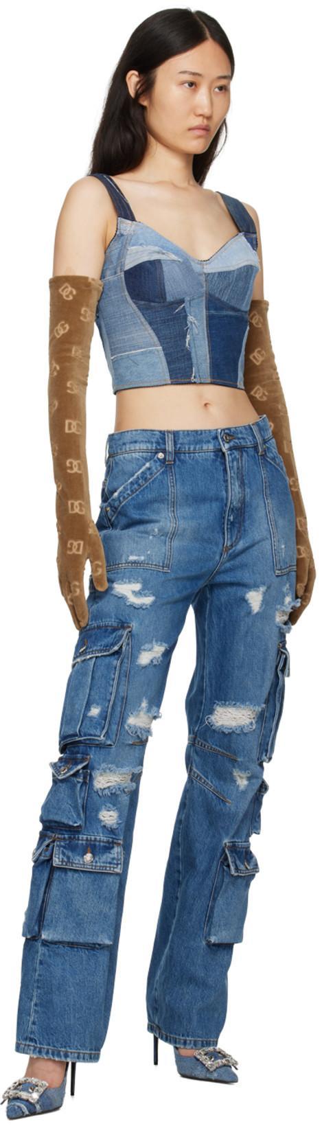 DOLCE & GABBANA Distressed High-rise Straight Jeans In S9001 Variante Abbin