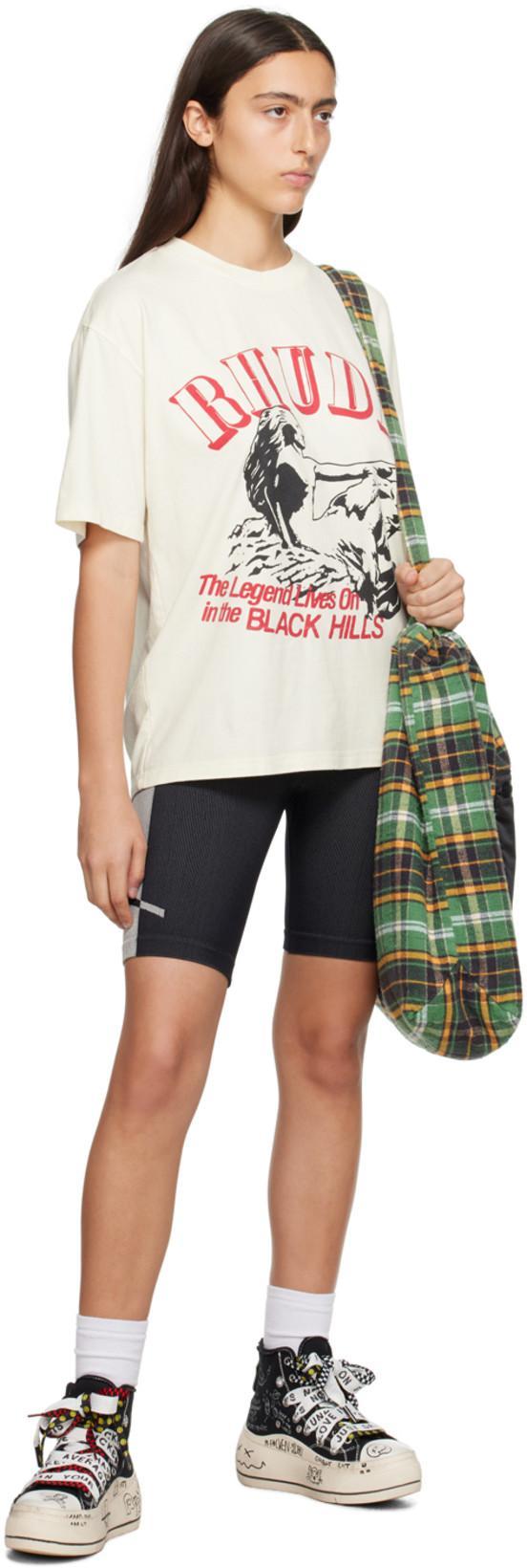 RHUDE Logo-print High-waisted Shorts In Black