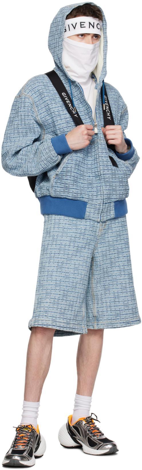 GIVENCHY 4g-motif Denim Jacket In Blue