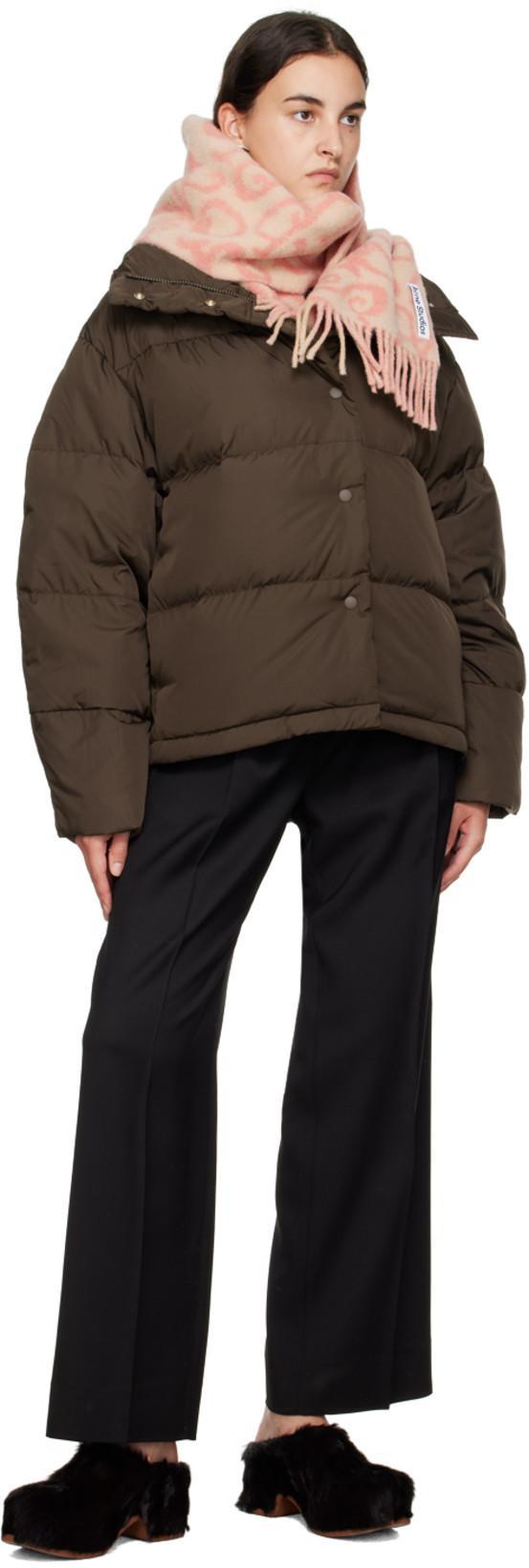 ACNE STUDIOS Brown Quilted Down Jacket In Coffee Brown