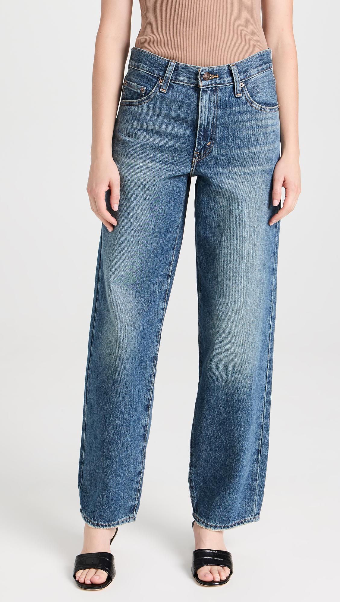 LEVI'S Ribcage High Waist Ankle Straight Leg Jeans In Blue
