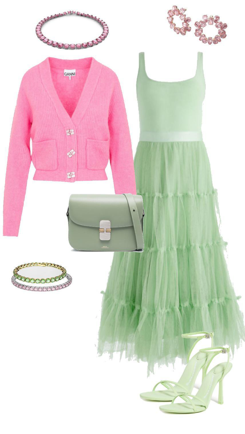 SWAROVSKI Matrix Tennis Bracelet With Purplish Pink Crystals In Silver