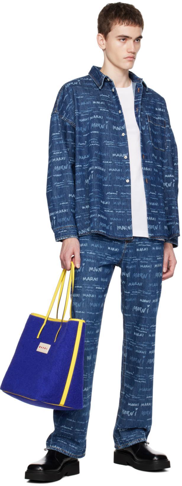 MARNI Men's Logo Patch T-shirt In White