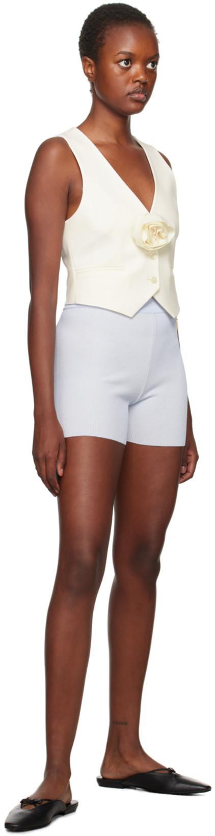 JACQUEMUS Le Short Pralu Logo Mini Shorts In White