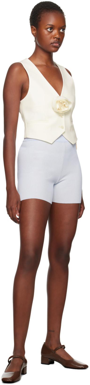 JACQUEMUS Le Short Pralu Logo Mini Shorts In White