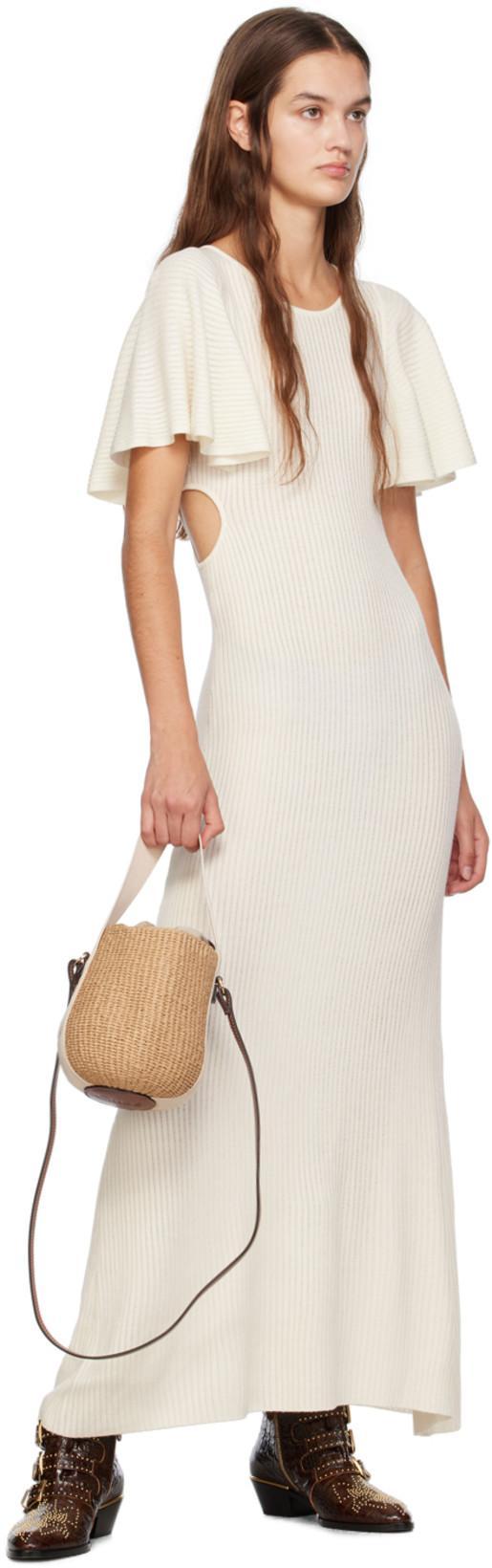 CHLOÉ Off-white Ruffle Maxi Dress In Neutrals
