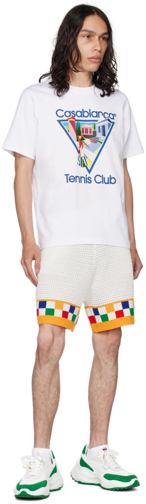 CASABLANCA Mens Tennis Club Icon Regular-fit Graphic-print Cotton T-shirt In Green