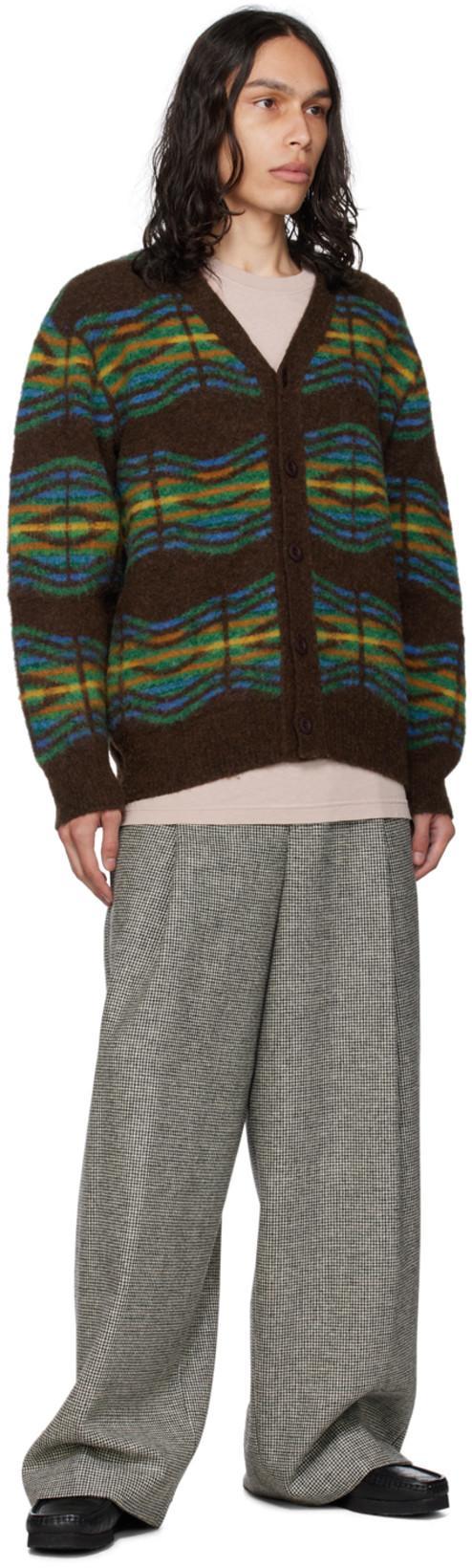 DRIES VAN NOTEN Black & White Check Trousers In 900 Black