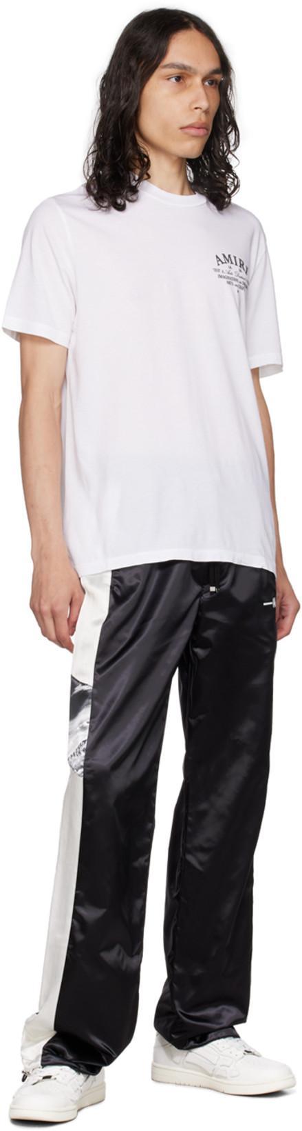 AMIRI White Crewneck T-shirt With Logo Print On The Front In Gray