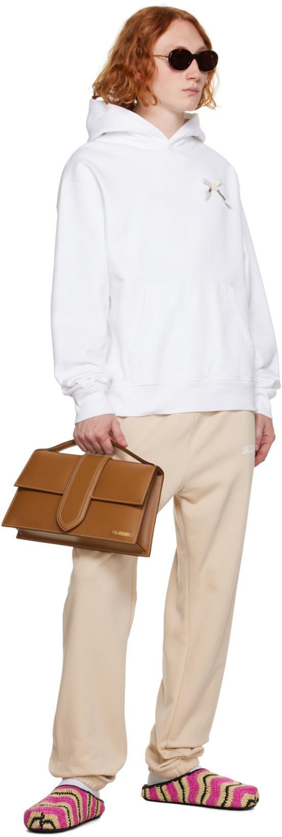 JACQUEMUS Mens Light Beige Le Jogging Tapered-leg Organic Cotton-jersey Jogging Bottoms