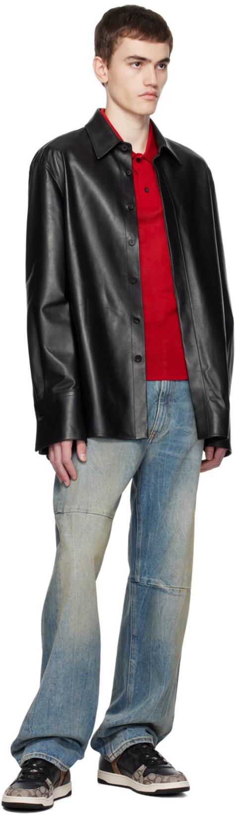 FERRAGAMO Red Spread Collar Polo