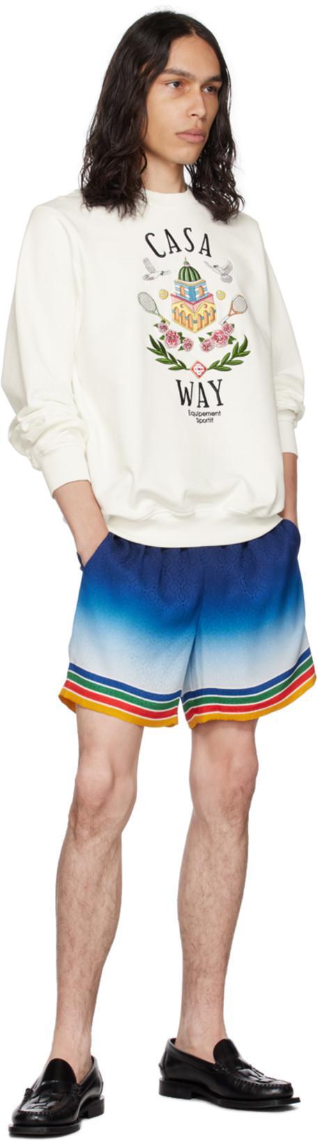 CASABLANCA Men's Degrade Multi-trim Silk Shorts In Studio De Musique