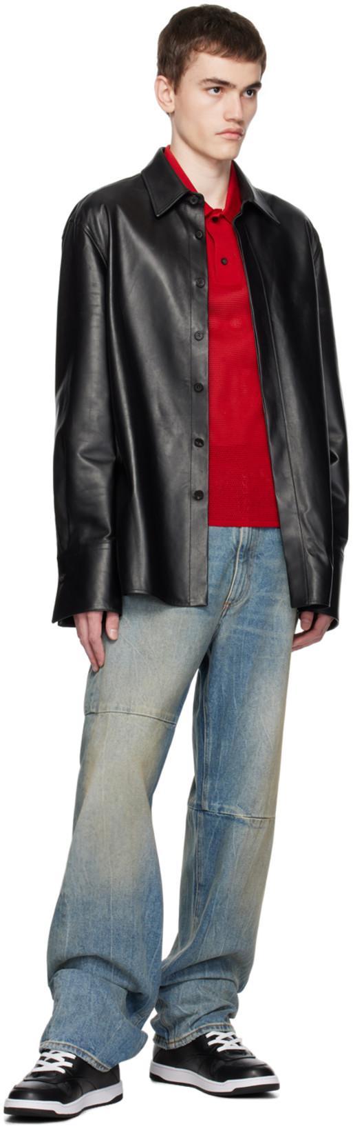 FERRAGAMO Red Spread Collar Polo