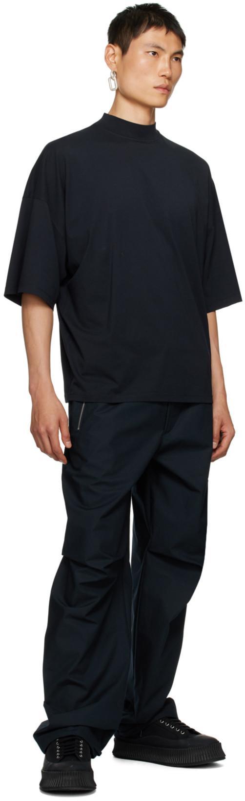 JIL SANDER Oversize Sole Canvas Sneakers In Black