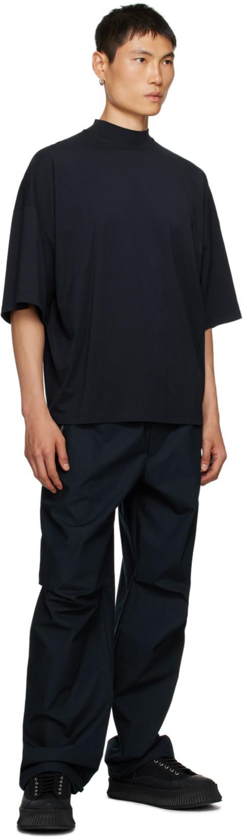 JIL SANDER Oversize Sole Canvas Sneakers In Black