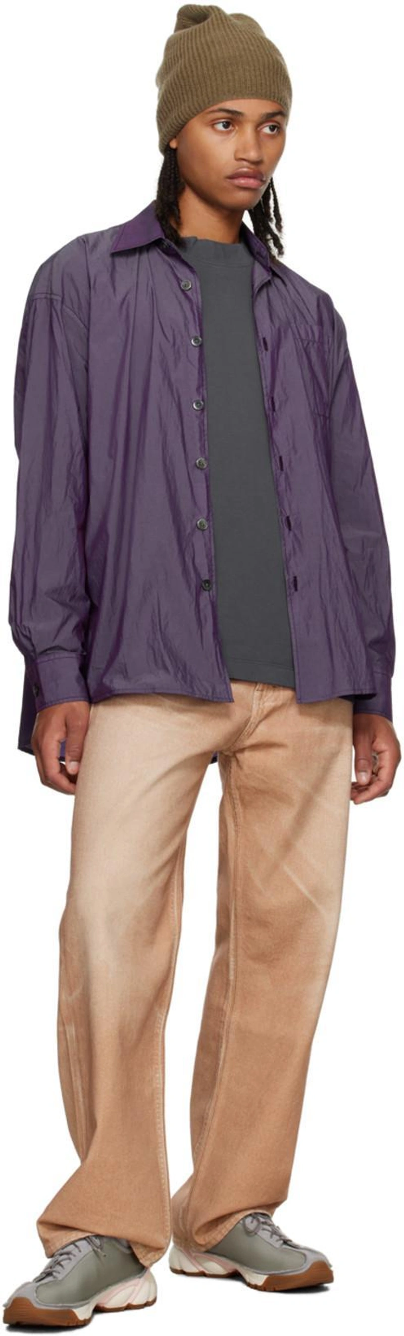 SSENSE's Post | 搭配: Our Legacy Klove Leather Sneakers In Multi；Our Legacy Twisted Cotton-jersey T-shirt In Beige；Our Legacy Pink Third Cut Jeans