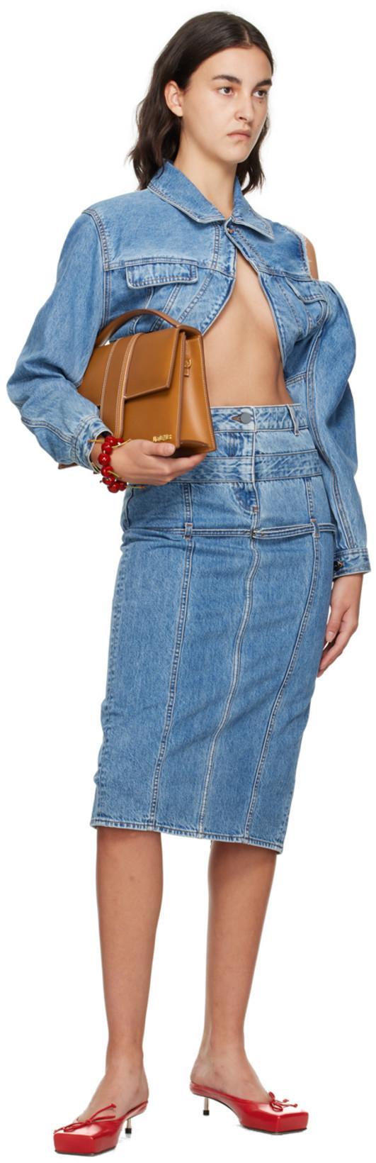 JACQUEMUS Woman Denim Skirt Blue Size 27 Re-used Cotton
