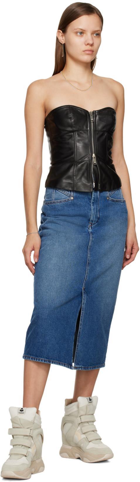ISABEL MARANT Julicia Denim Midi Skirt In Blue