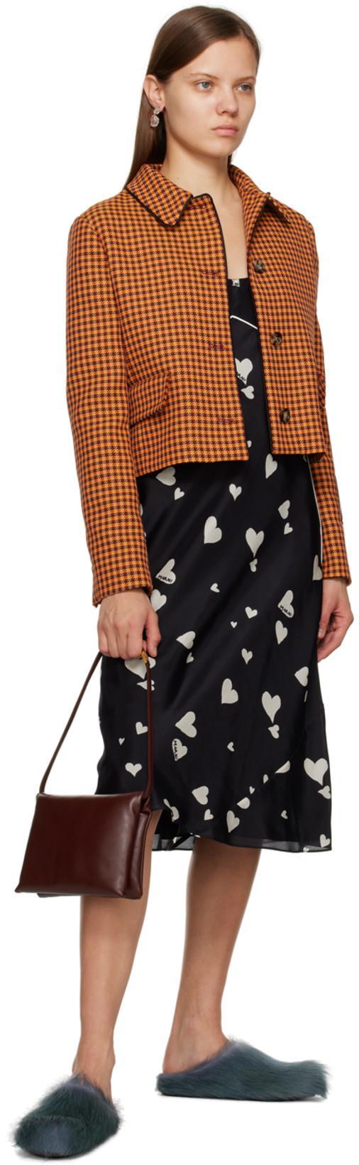 MARNI Printed Silk-habotai Midi Slip Dress In Black