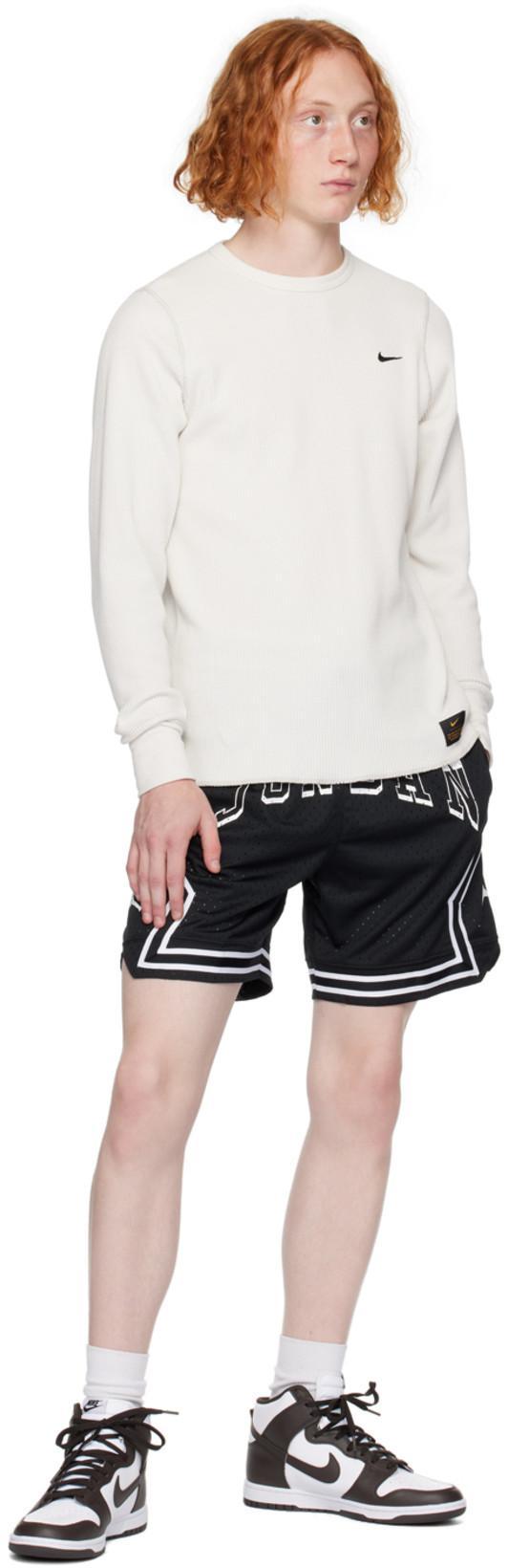 NIKE Mens White Black Dunk High Retro Logo-embroidered Leather High-top Trainers