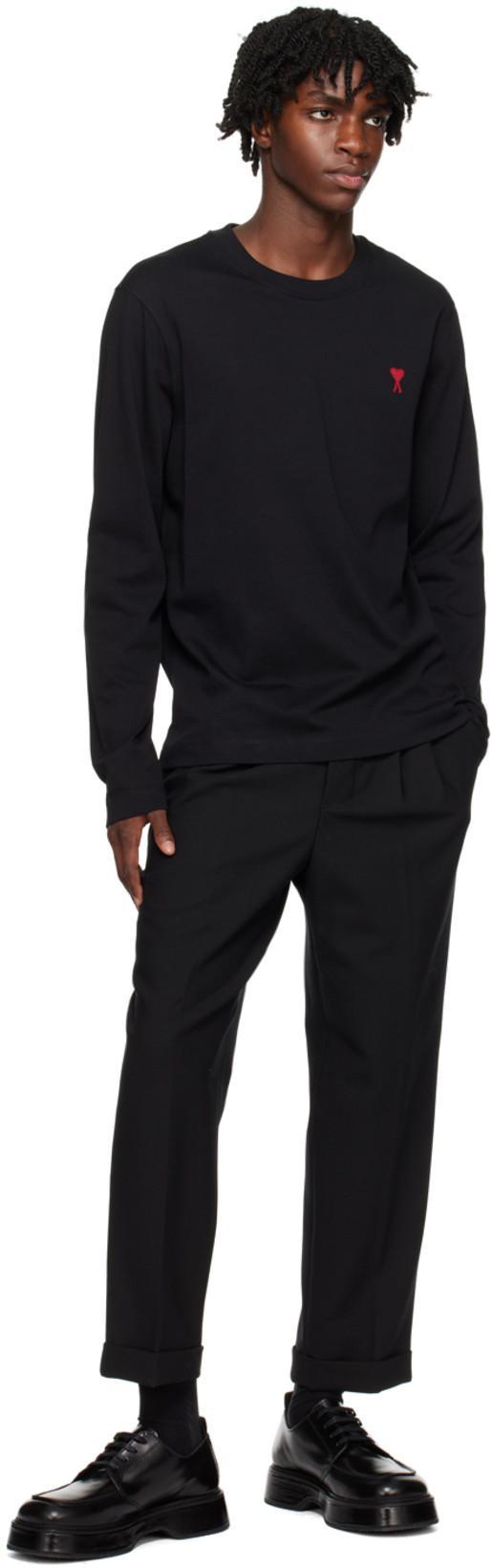 AMI ALEXANDRE MATTIUSSI Pull Col Rond Ami Paris De Coeur In Black