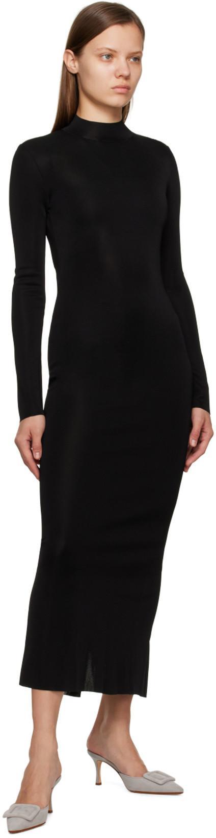 TOM FORD Black Crewneck Maxi Dress In Lb999 Black