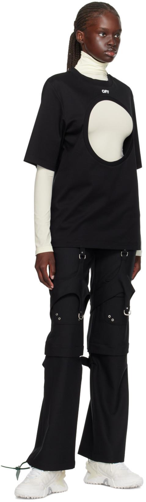 OFF-WHITE Black Stretch Polyester Blend Cargo Pant