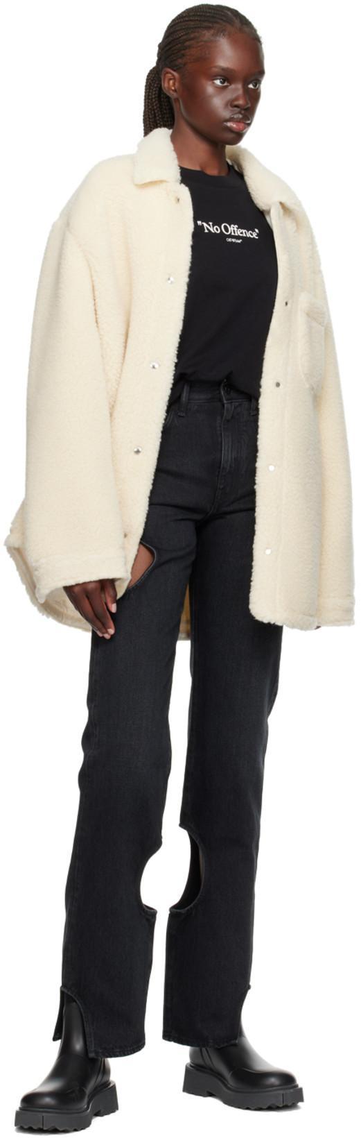 OFF-WHITE Sponge Black Logo-print Rain Boots In Black White