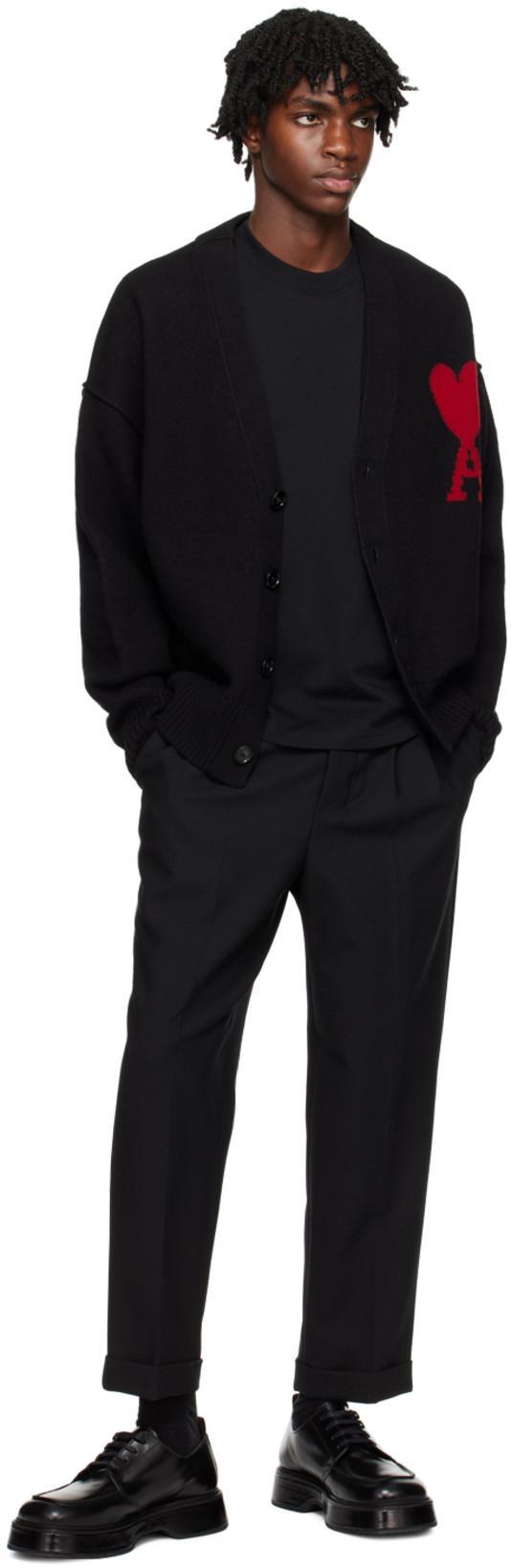 AMI ALEXANDRE MATTIUSSI Ami Paris Ami De Coeur Black Oversize T Shirt