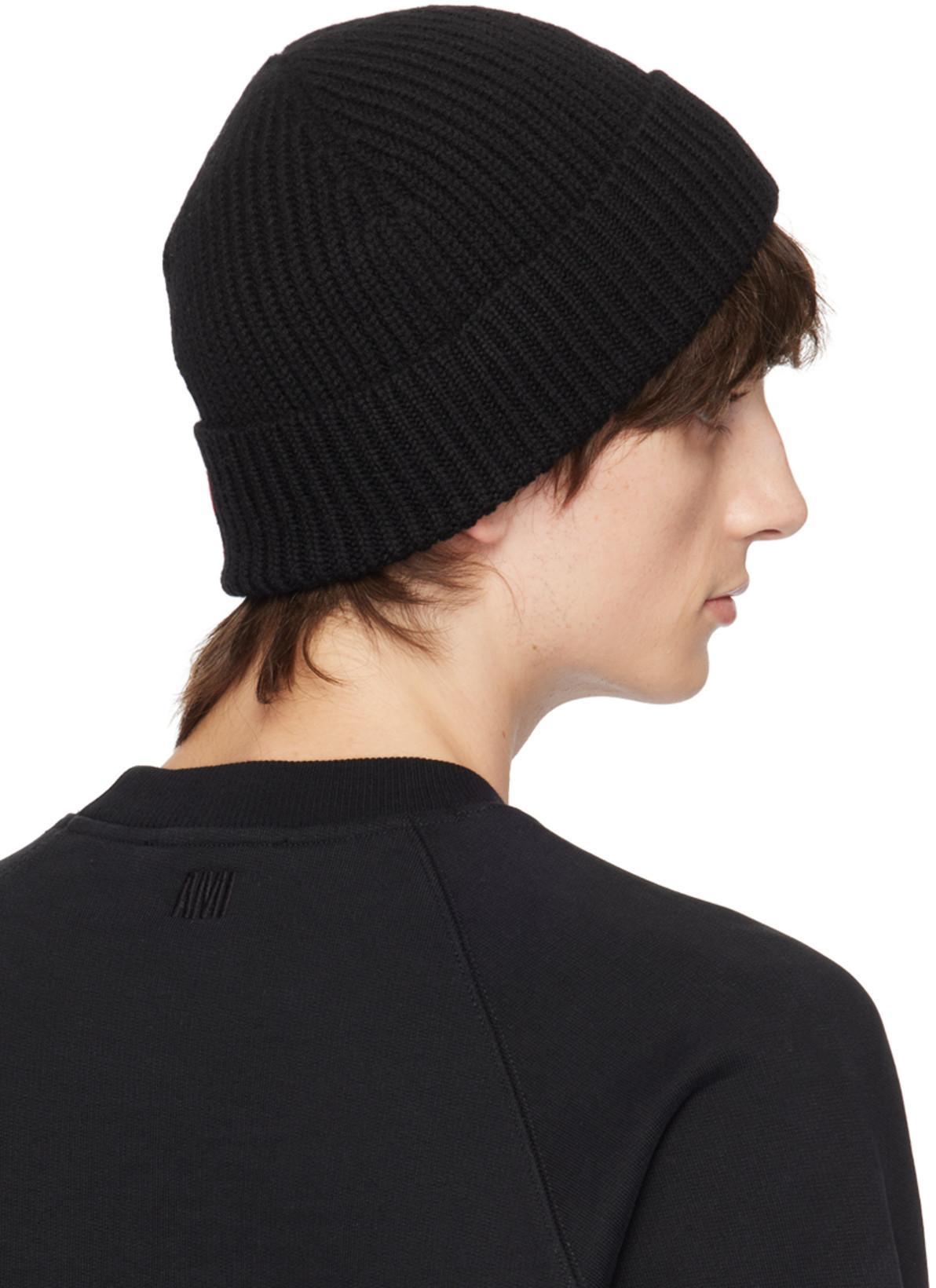 AMI ALEXANDRE MATTIUSSI Red Ami De Coeur Wool Crewneck Sweater In Black