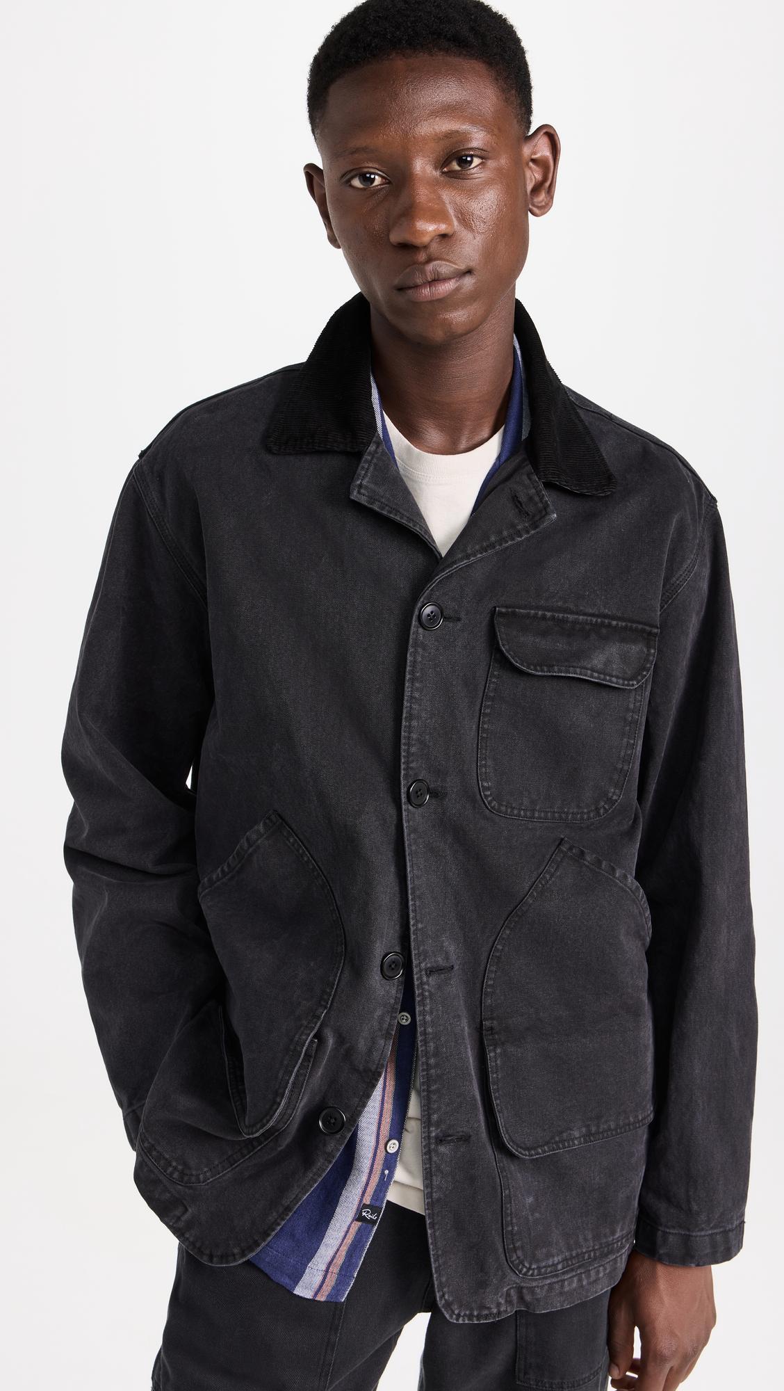 ALEX MILL Frontier Jacket In Washed Black