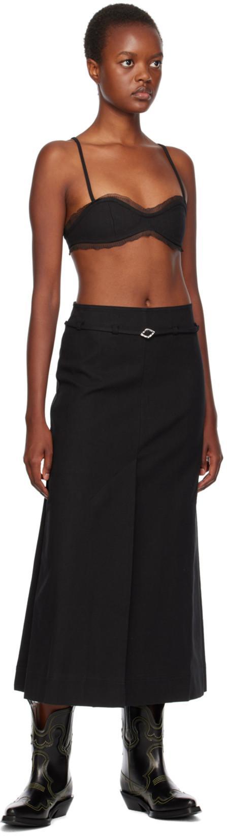 GANNI Woman Top Black Size 6 Organic Cotton