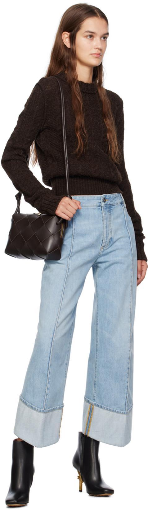 BOTTEGA VENETA Women Curved Line Jeans In Blue