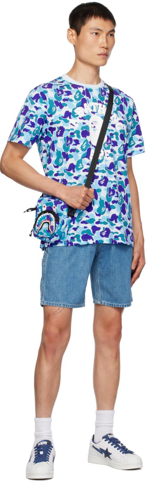 BAPE Blue Hammer Loop Shorts In Light Indigo