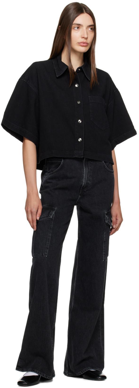 AGOLDE Wide-leg Cargo Jeans Featuring Belt Loops In Black