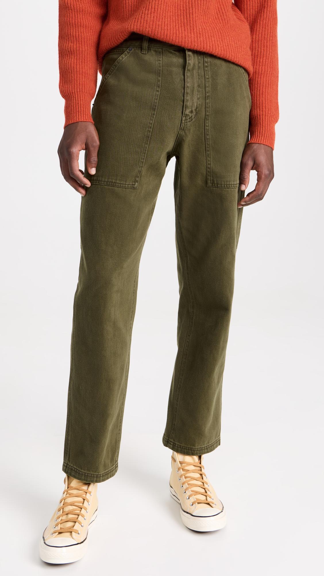 ALEX MILL The Painter Pant In Recycled Denim In Military Olive