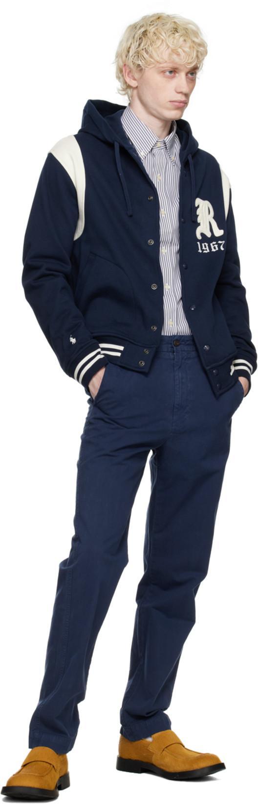 POLO RALPH LAUREN Straight-leg Cotton Trousers In Newport Navy