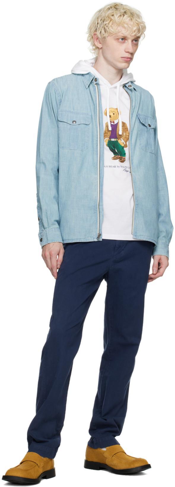 POLO RALPH LAUREN Straight-leg Cotton Trousers In Newport Navy