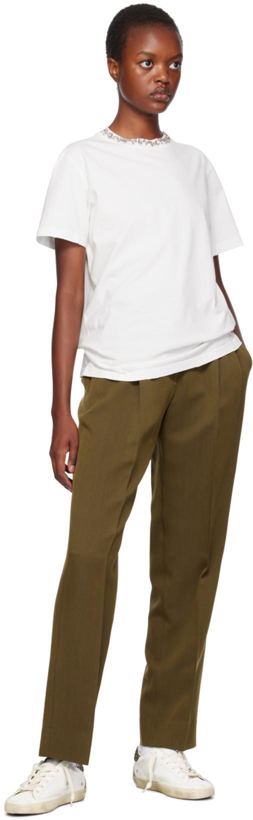 GOLDEN GOOSE Crystal Crew Neck T-shirt In White