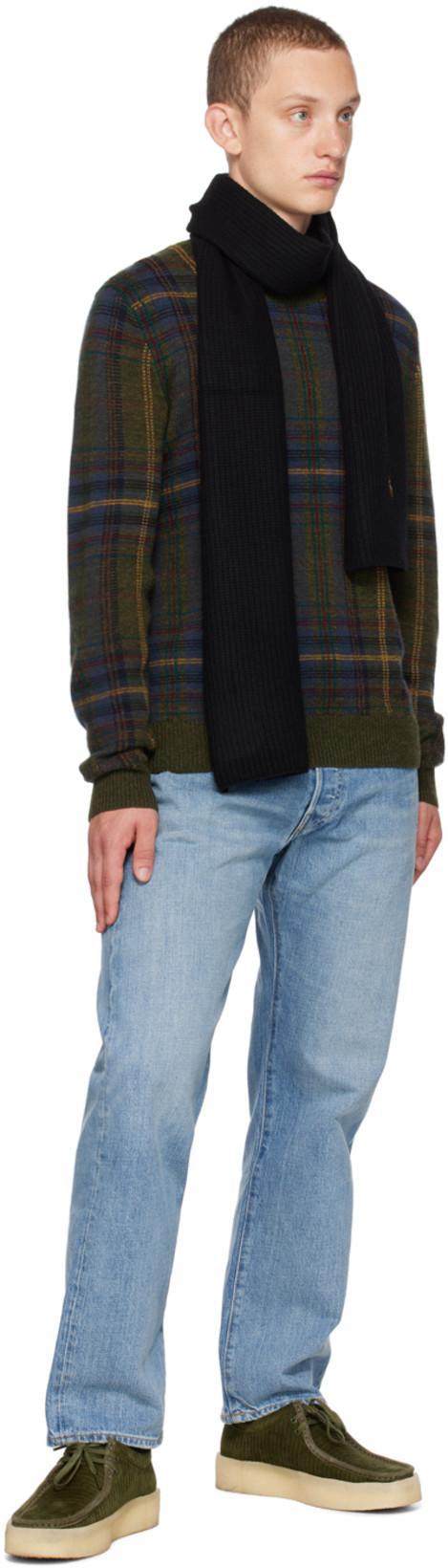 POLO RALPH LAUREN Signature Pony Wool Scarf In Black