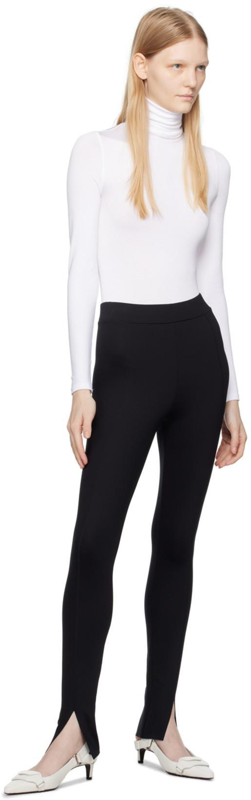 WOLFORD Ribbed Seamless Leggings Elastic Waistband In Black