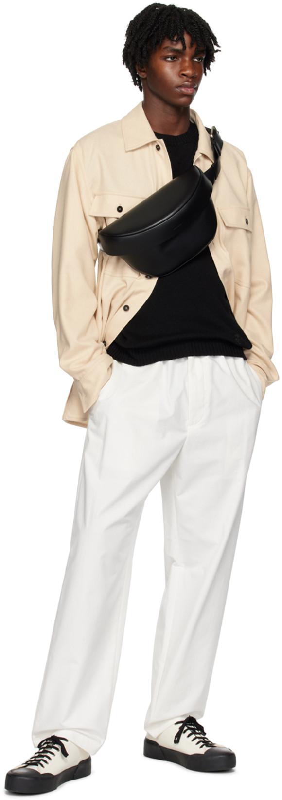 JIL SANDER Logo-embossed Leather Belt Bag In Black